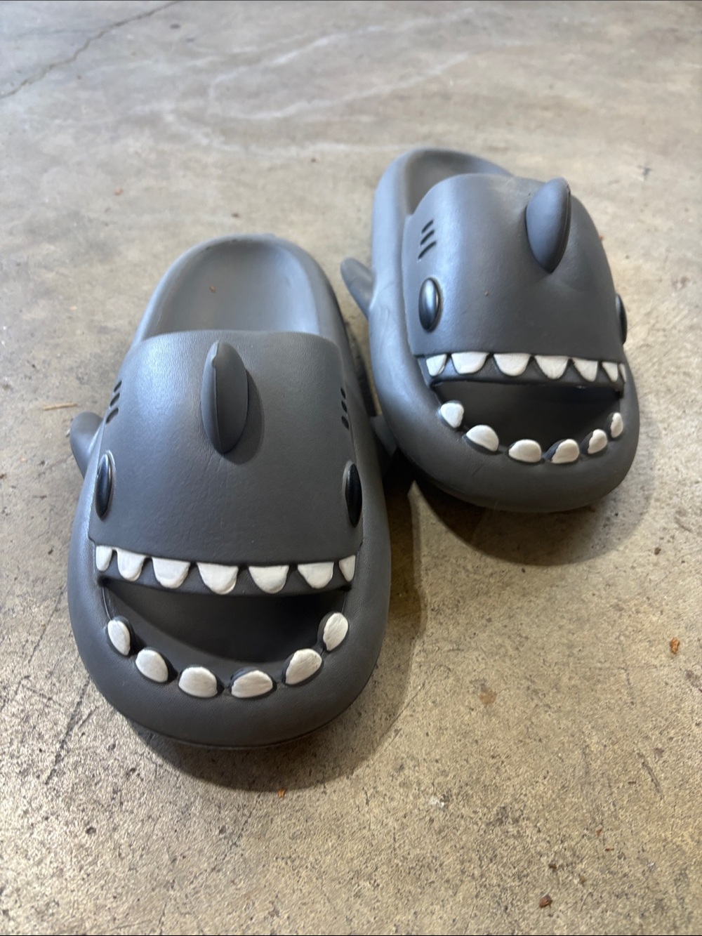 Shark Clog Slip-Ons in Gray